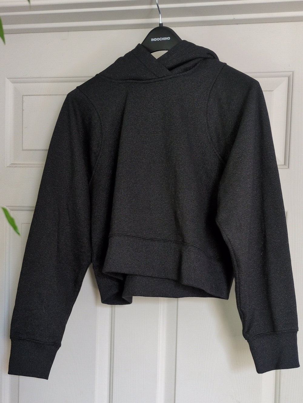 lululemon athletica Black Sparkle Cropped Hooded Pullover